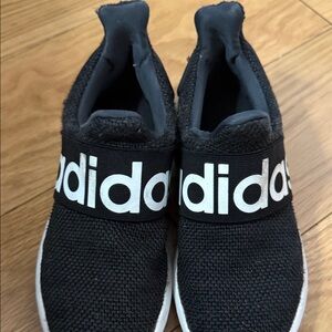 Adidas Kids 11k Black and White Slip-On Sneakers